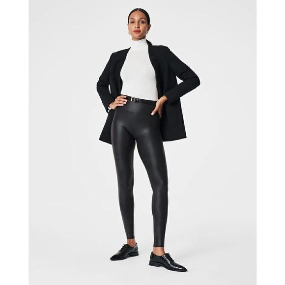 SPANX Pants - Spanx Faux Leather Leggings Black Medium